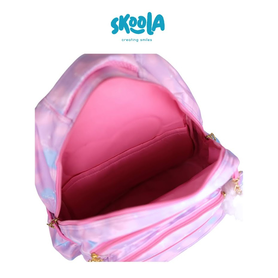 Tas Sekolah Anak Perempuan SD Ransel Polo Eagle 7093 Open Set Free Keychain Pom Pom - Skoola