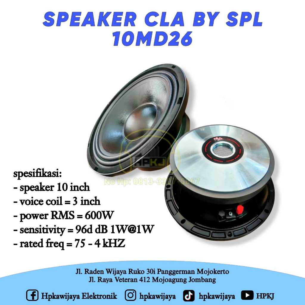 SPEAKER KOMPONEN CLA 10MD26 10 INCH SPEAKER CLA by SPL AUDIO 10 MD 26 10"