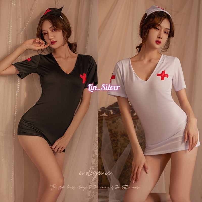 Lingerie Kostum Suster / Perawat / Nurse Seksi Impor