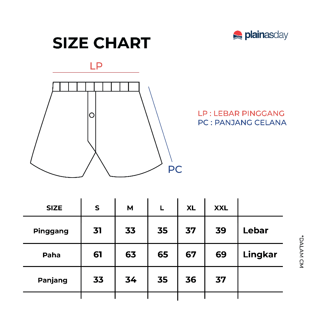 PLAIN Boxer Pants - BUNDLING 3 PCS