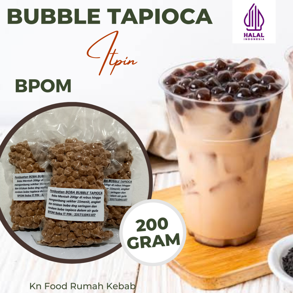 

Bubble Pearl Merek IT PIN 200 GRAM Bubble boba Pearl