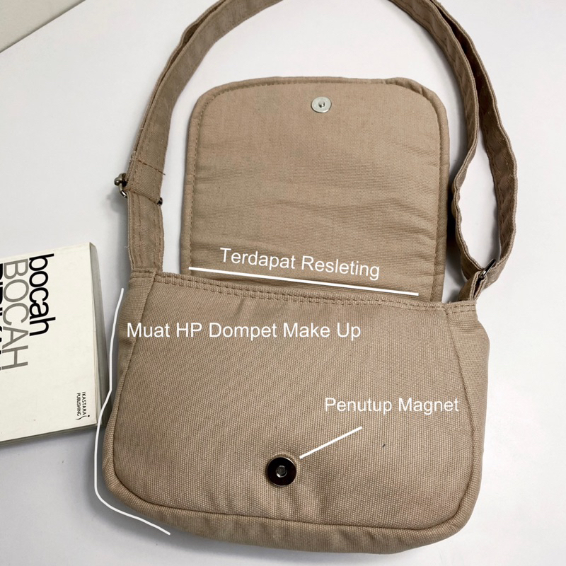 Slingbag Kanvas Tas Selempang Dan Bahu Wanita Kanvas