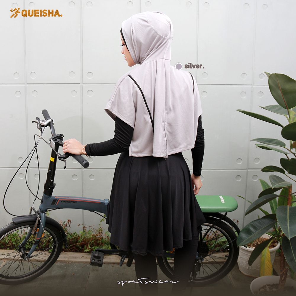 Queisha Sportwear l Olahraga Muslimah l Hoodie Wanita l Sportwear Zaneva l Olahraga Lari Bersepeda Workout Jogging Baju Renang