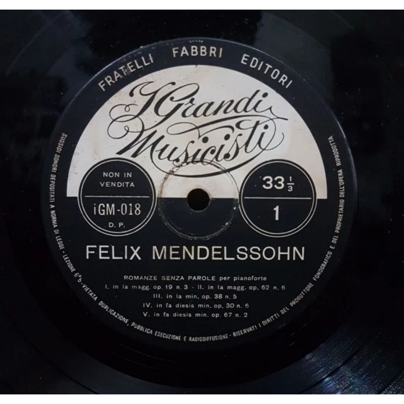 vinyl piringan hitam 10 inch Felix Mendelssohn