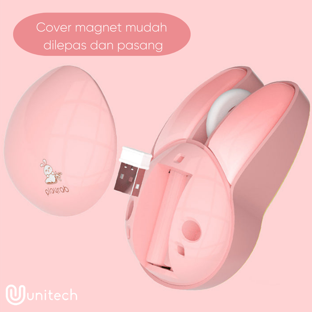 Wireless Mouse Lucu Unitech 2.4G Silent mode Rabbit Ear Design M6