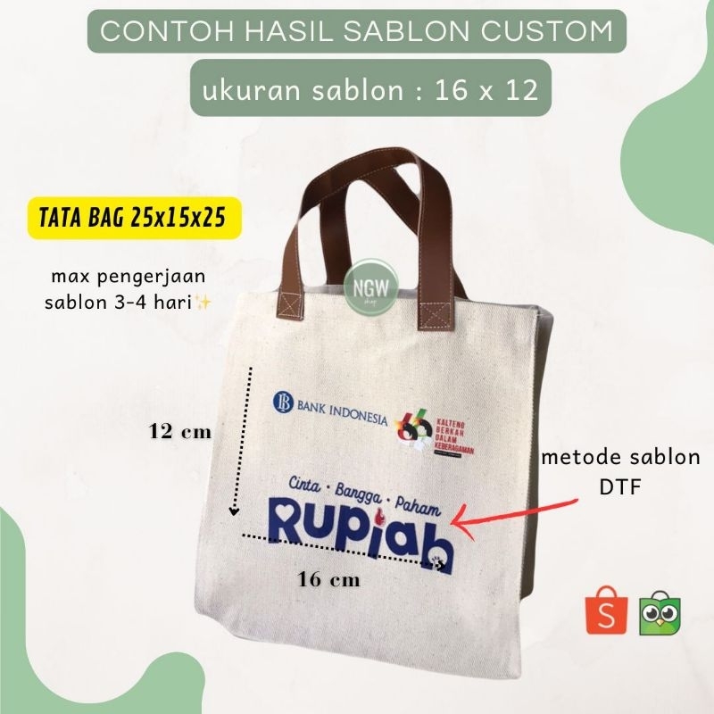 TATA BAG  custom sablon digital hampers goodiebag