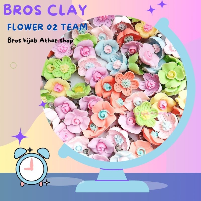 ATHAR SHOP - 12PCS Pin Dagu Bros Clay Resin Mini Peniti Kecil Imut Karakter Anak Lucu Warna Warni Untuk Hijab Bross Jilbab Astronot Beruang Bunga Harga Murah Grosir COD