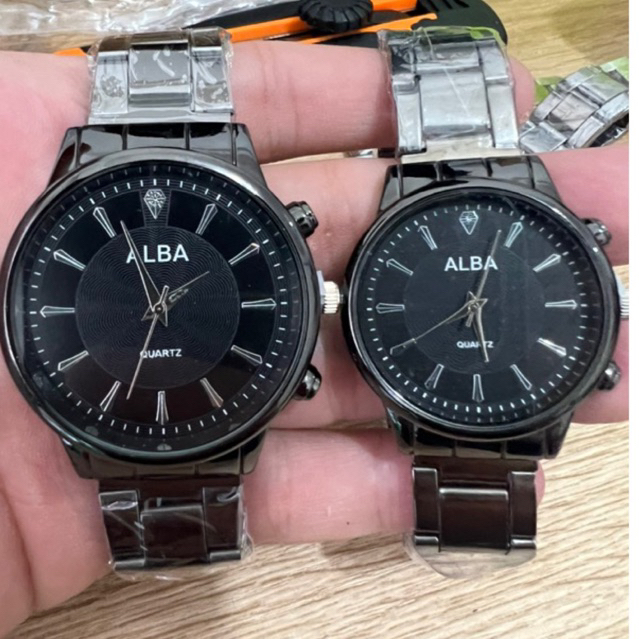 (Terima Cod)Jam Tangan Couple Alba Diamond Strap Stell/Rantai(Dikirim Jakarta murah)Best Seller)