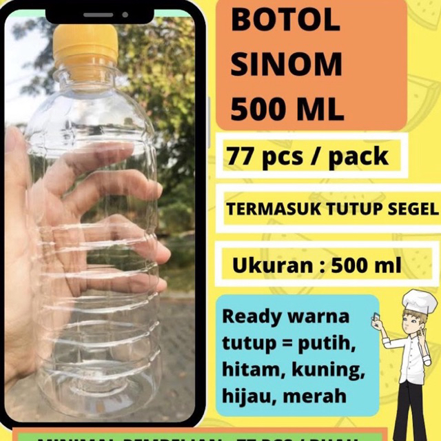 BOTOL PLASTIK 500ML / BOTOL JAMU / BOTOL JUS / BOTOL SINOM / BOTOL AQUA 500 ML