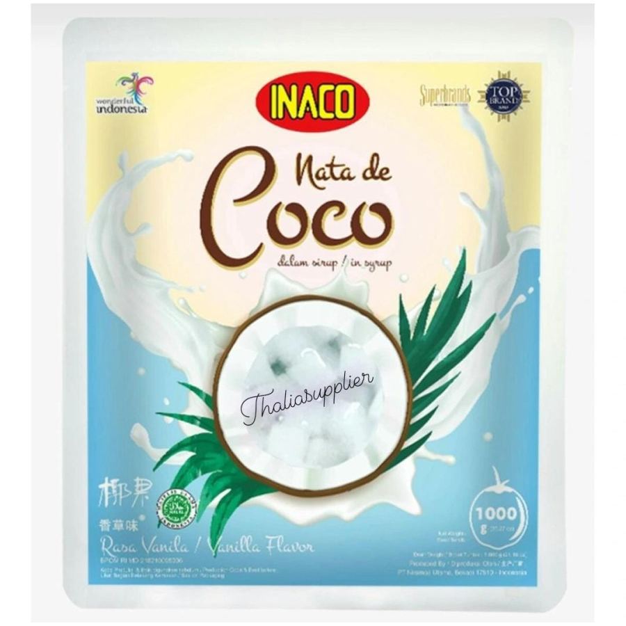 

INACO NATA DE COCO RASA VANILA KEMASAN BANTAL 1KG, CAMPURAN MINUMAN