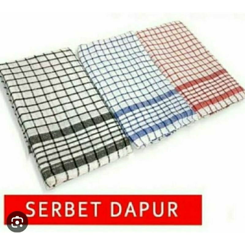 SERBET DAPUR MURAH LUSINAN / LAP DAPUR KOTAK KOTAK 12 PCS / SERBET KOTAK KOTAK LUSINAN