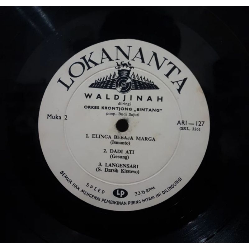 Piringan Hitam 10 inch Waldjinah Kroncong Lagu Gesang Andum Basuki dll