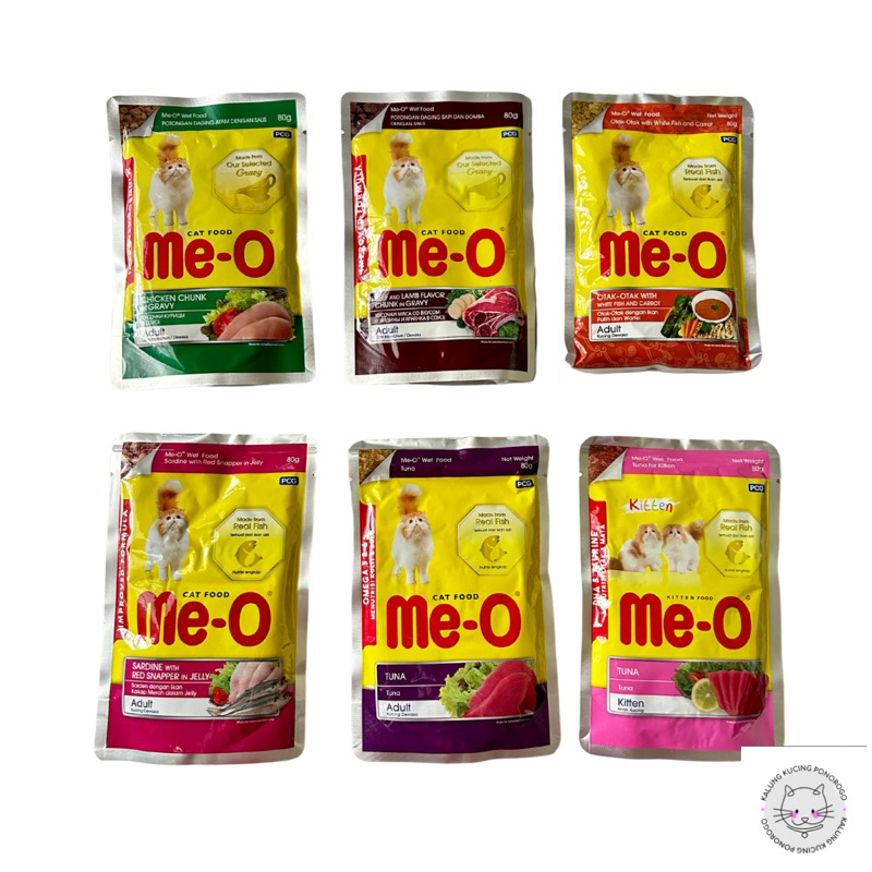 MEO POUCH 80Gr Cat Food Kitten Dan Adult Makanan Basah Kucing All Varian