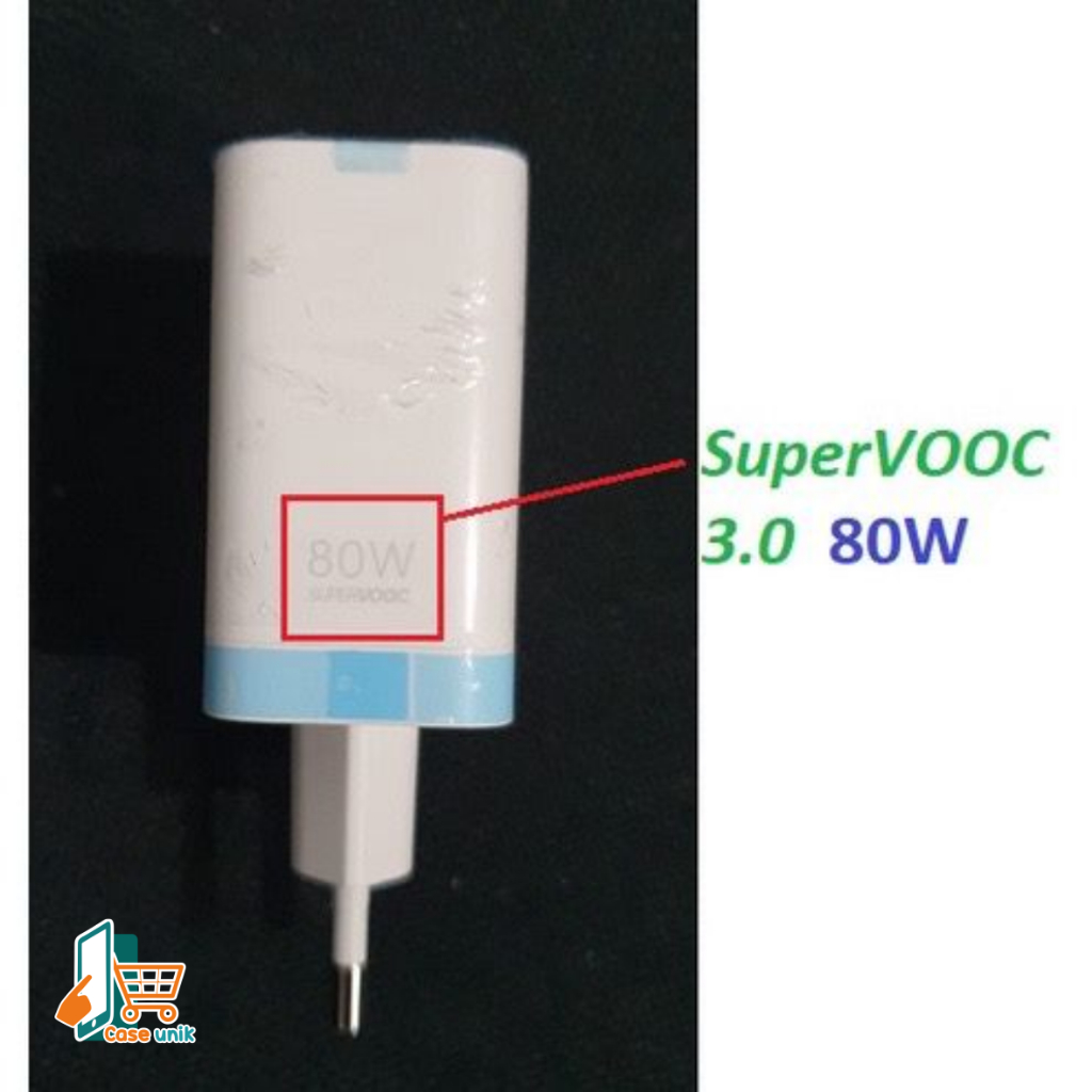 BATOK ADAPTOR ORIGINAL OPPO 80W SUPER VOOC &amp; VOOC PENGISIAN SUPER CEPAT OPPO RENO8 RENO 7 RENO 6 RENO 5 RENO 5F RENO 4 A77S A57 2022 A15 A16 A16E A17 A17K A5 2020 A9 2020 CS5803