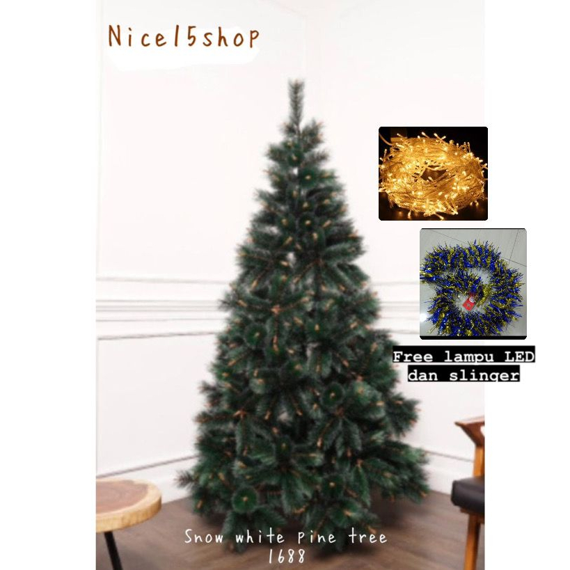 POHON NATAL SNOW WHITE PINE TREE 3FT/90cm JD1688