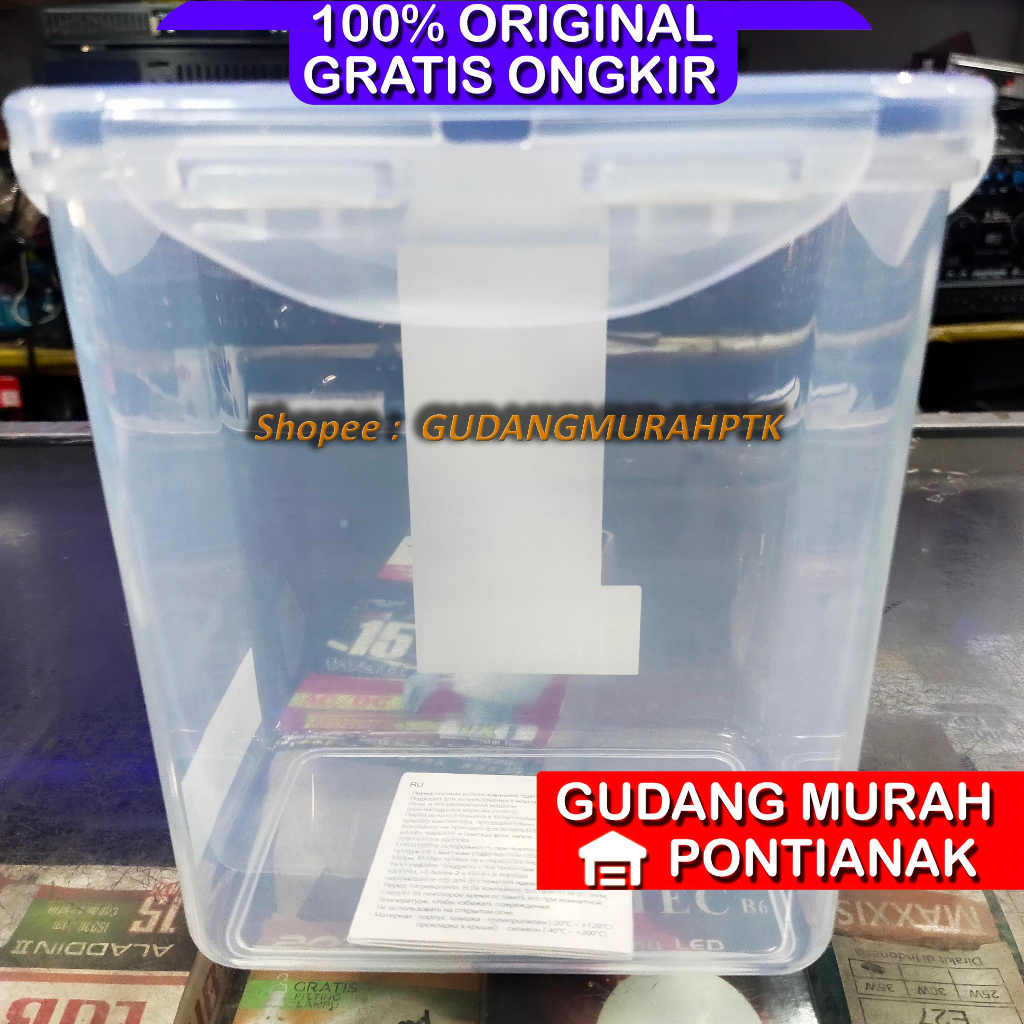 Toples LOCK&amp;LOCK FOOD CONTAINER 1,5 liter 4kuncian sisi BAHAN KUALITAS TINGGI BPA FREE bisa dimasukin ke Microwave ukuran1.5L