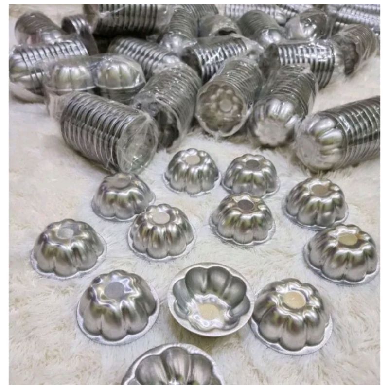 6 pcs cetakan bolu kering bentuk manggis bahan aluminium