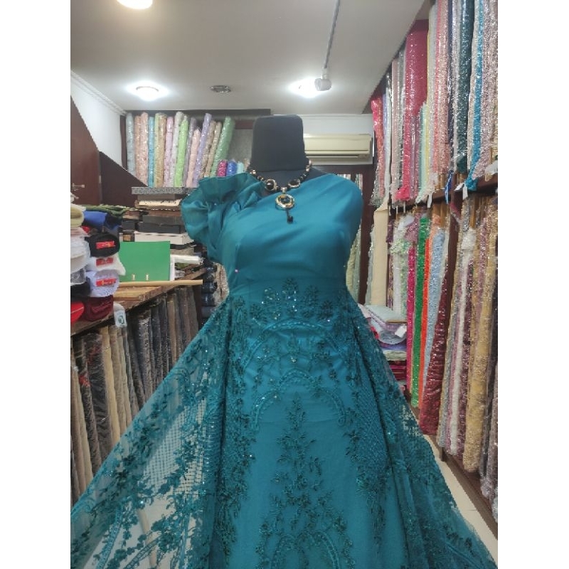 Kain Tile Brokat Etnik Payet Batu Akar Bridal AV397-22-3 Tosca