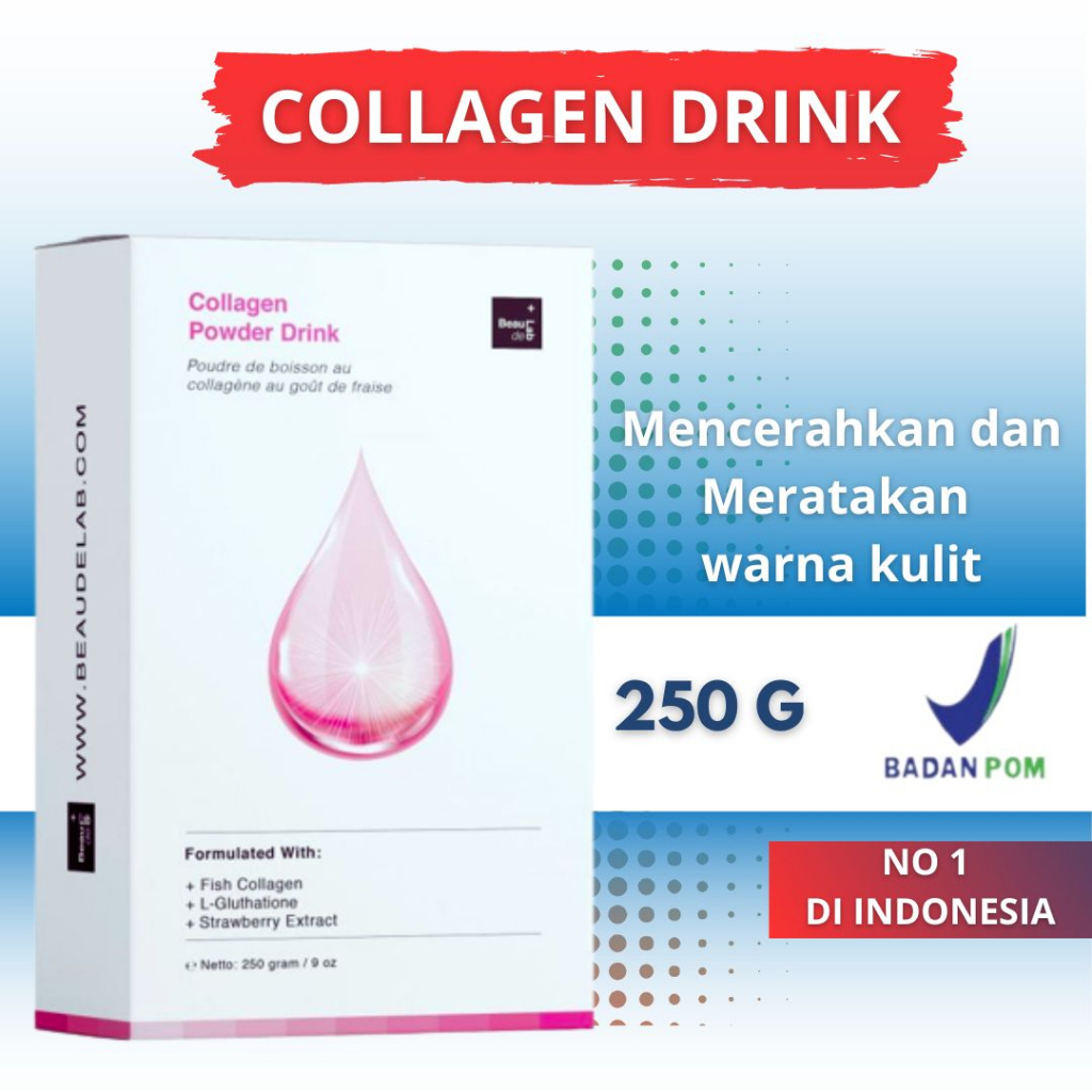 Asli Beaudelab Minuman Collagen Drink 250g Pemutih Kulit Tubuh Cepat