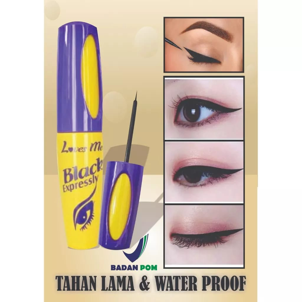 `ღ´ PHINKL `ღ´ loves me eyeliner liquid cair kuas kuning waterproof anti luntur transferproof