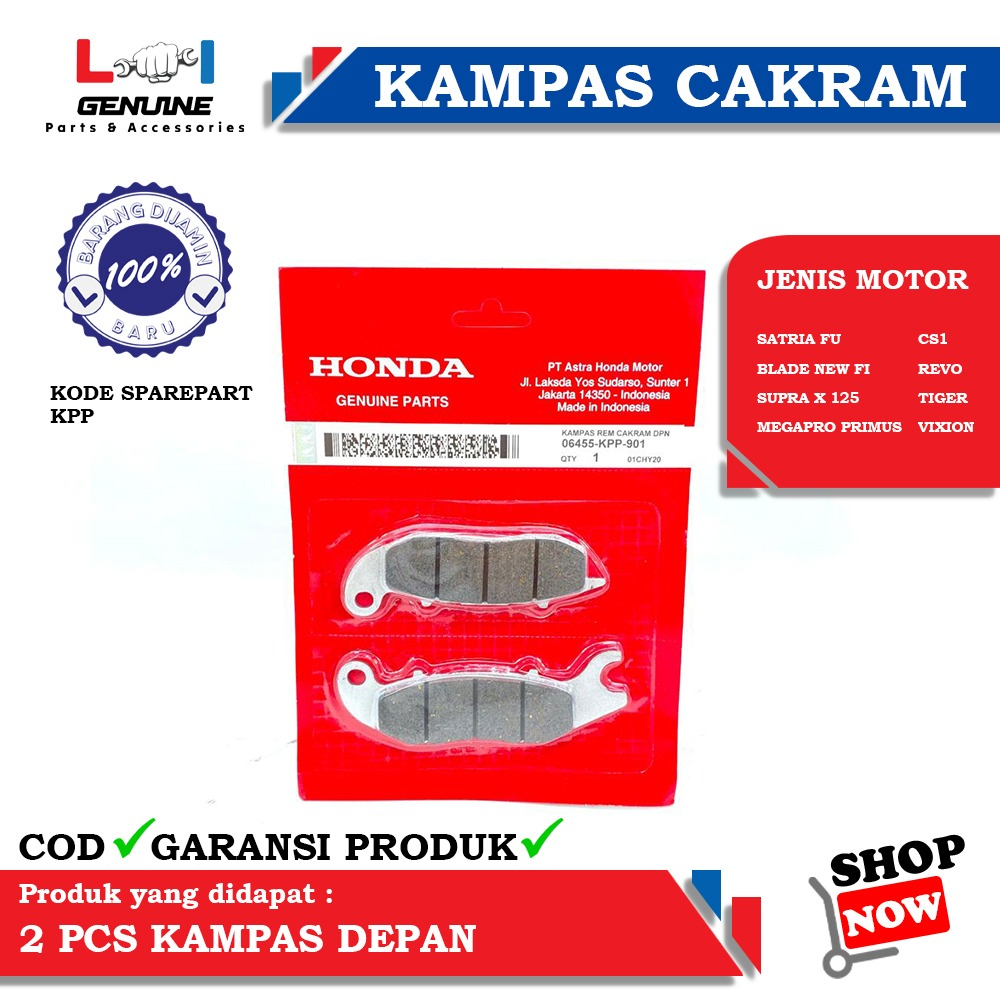 -LOI- DISPAD KAMPAS REM CAKRAM DEPAN MEGAPRO, CB150, TIGER KPP