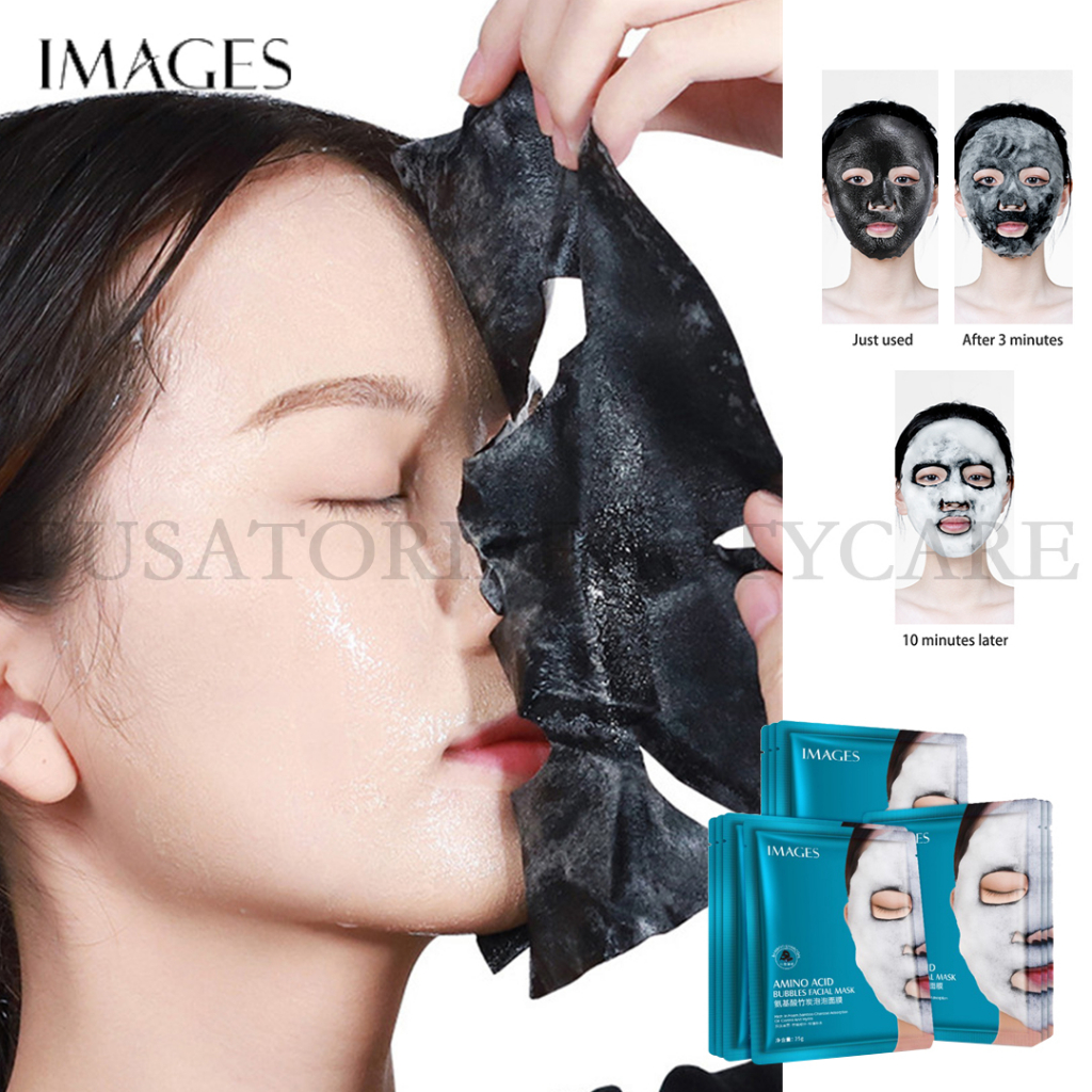 IMAGES Masker Amino Acid Bubbles Facial Mask Masker Foam Arang Bambu