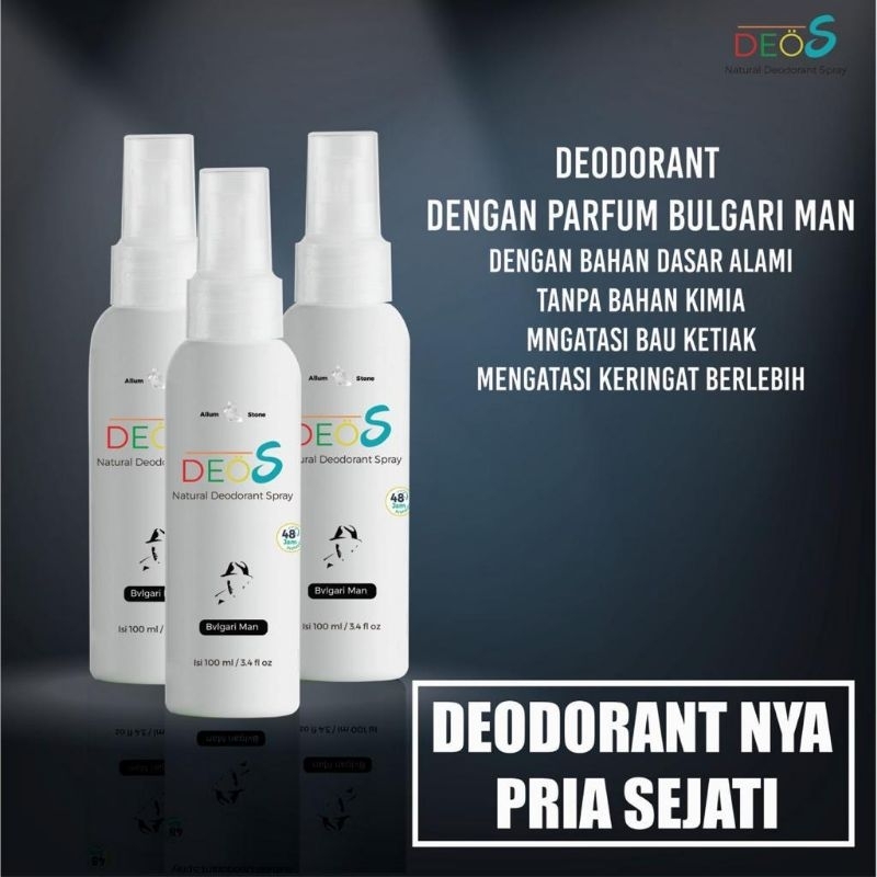 DEOS Deodorant Spray 100ml Deodorant Tawas Natural