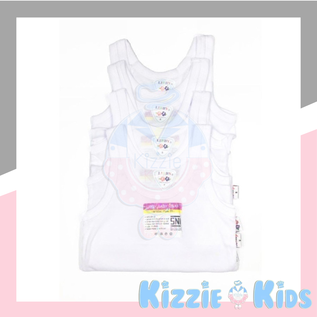 Kaos Dalam Bayi /  Kaos Singlet Bayi LIBBY / MEGA Isi 3pcs / Naoki Singlet Jumper