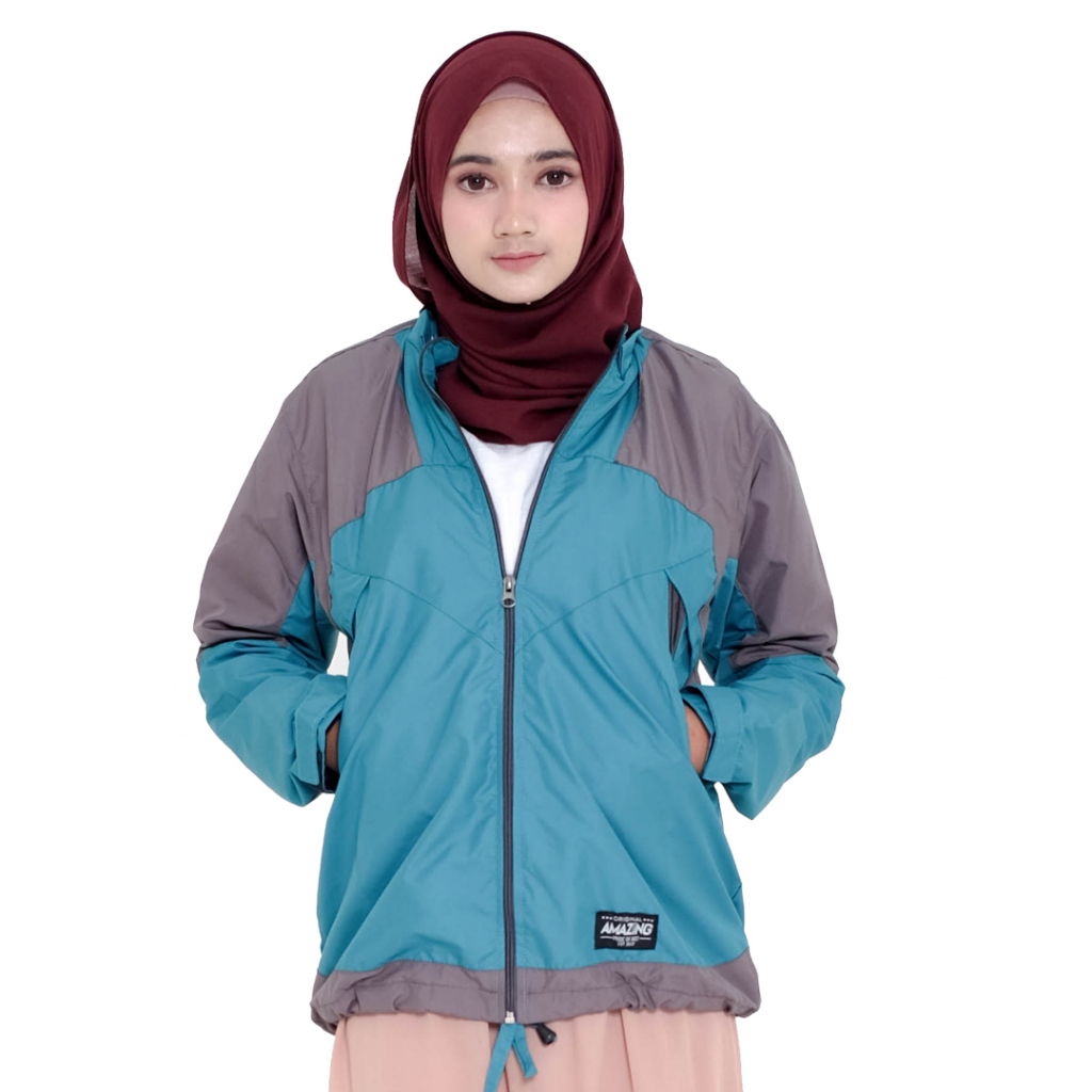 Justrue Jaket Gunung Wanita Waterproof Tosca