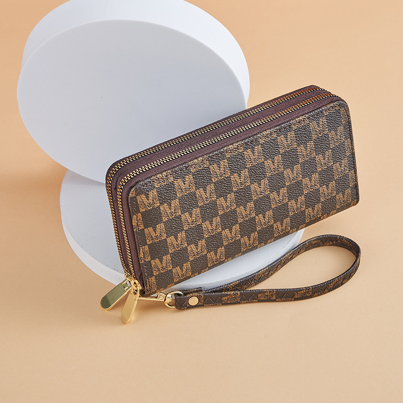 DOMPET PANJANG WANITA PREMIUM 2 RESLETING MUAT HP IMPORT KULIT BRANDED BATAM REMAJA KEKINIAN COKLAT WA701B7 CERELIA TALI PENDEK SLOT KARTU UANG KOIN MURAH