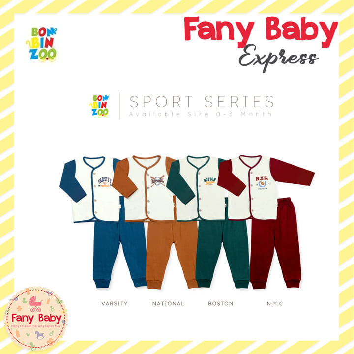 BONBINZOO SPORT SERIES - SET PIYAMA KANCING DEPAN