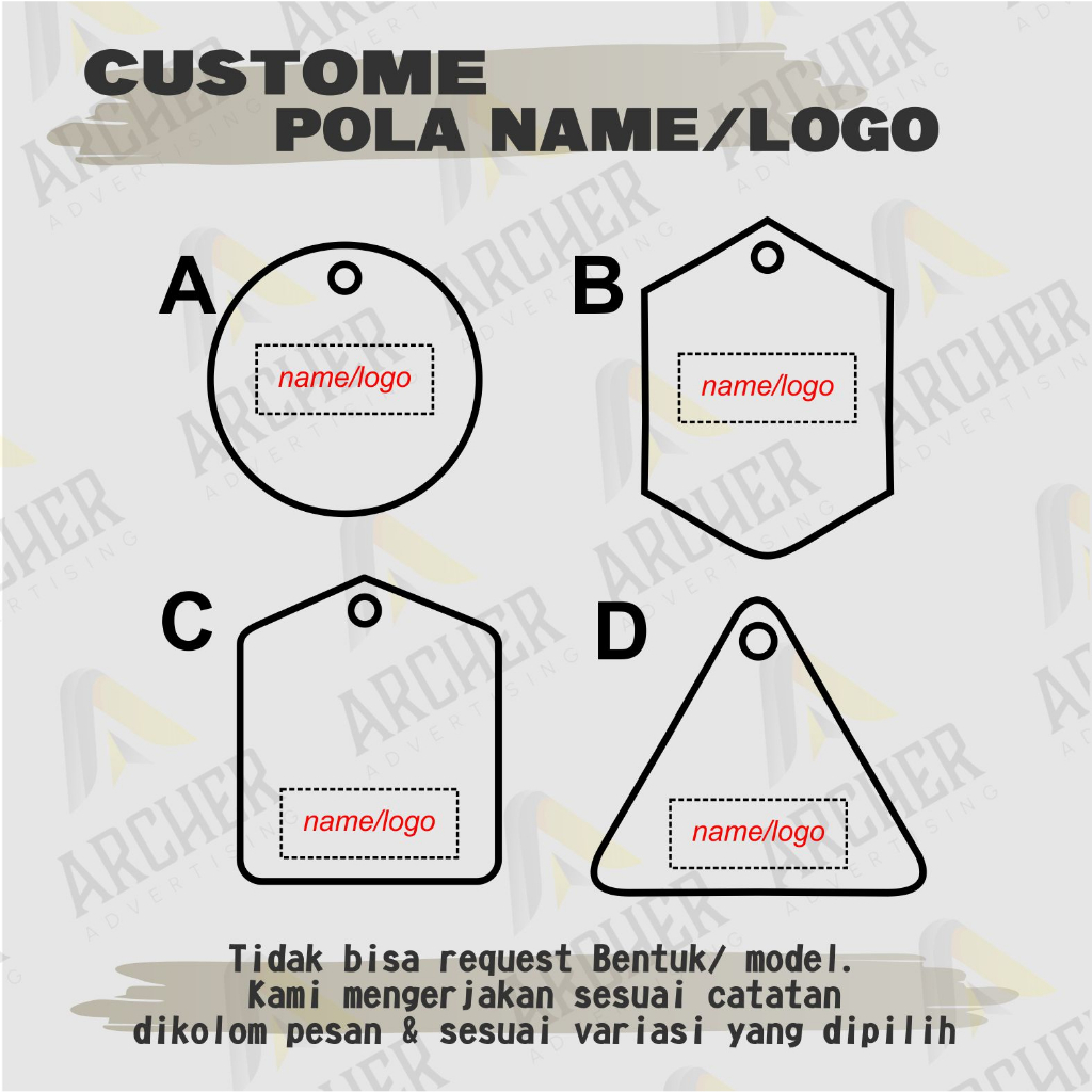 Gantungan Kunci Nama | Logo Akrilik Custom Ukir Laser