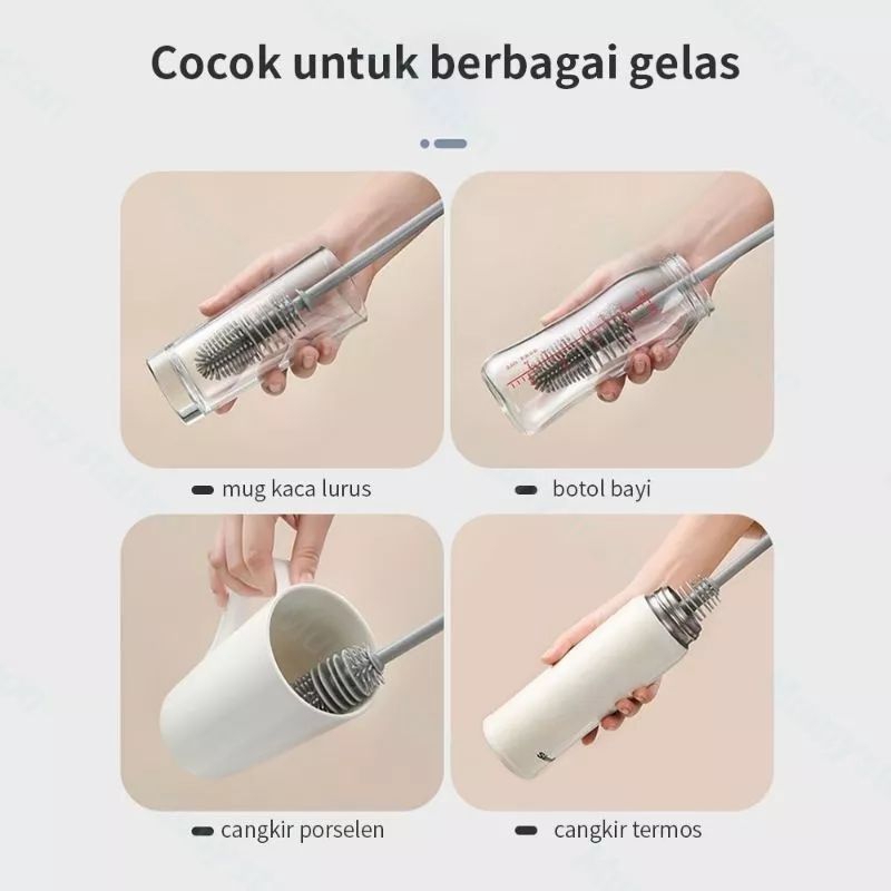 Sikat Pembersih Botol Susu Botol Minum - Sikat Silicon Pembersih Botol