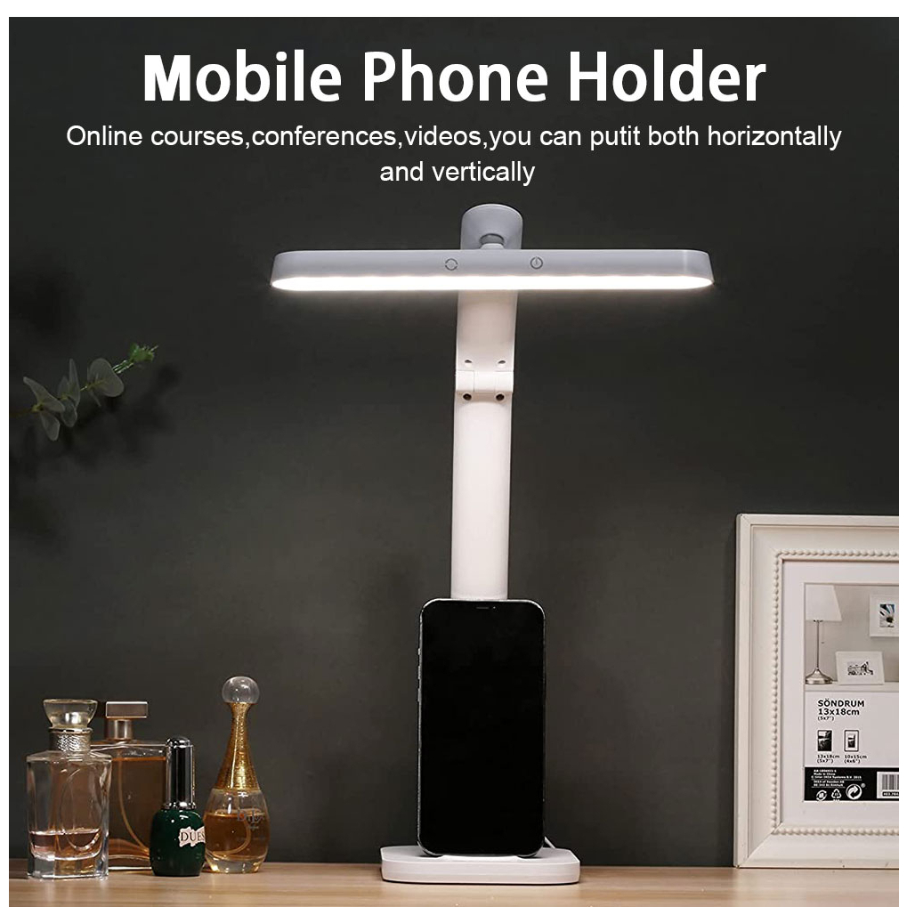 Triple W Lampu Meja Baca Kerja Lipat Belajar Kantor Folding LED USB Desk Lamp Remote Rechageable