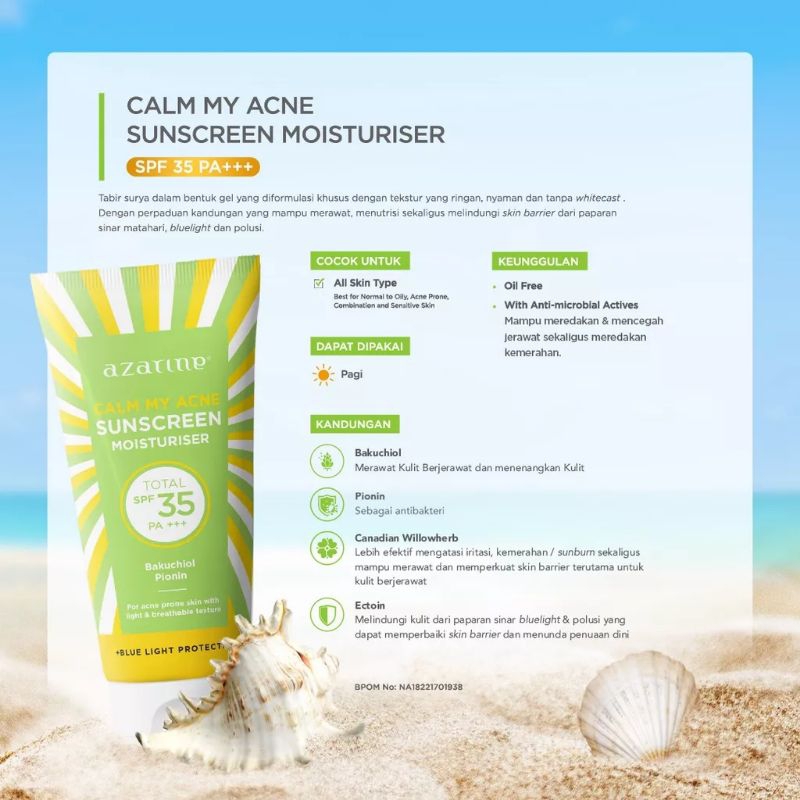 Azarine Calm My Acne Sunscreen Moisturiser