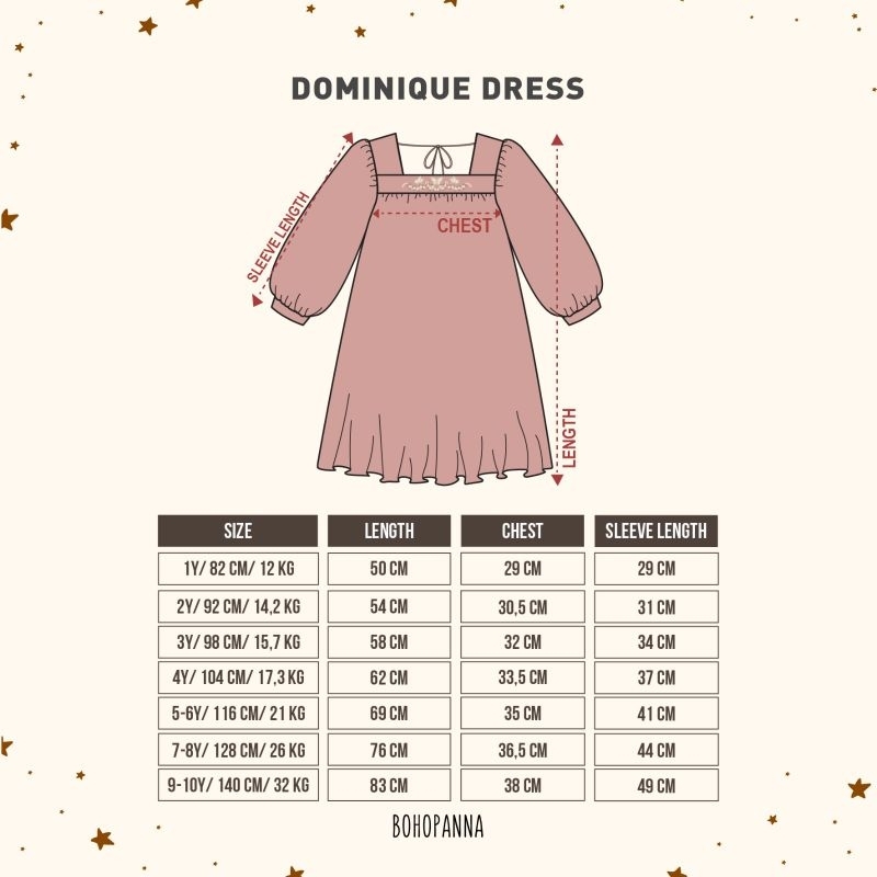 BOHOPANNA - DOMINIQUE DRESS BOHOPANNA - DRESS ANAK - DRESS BAYI