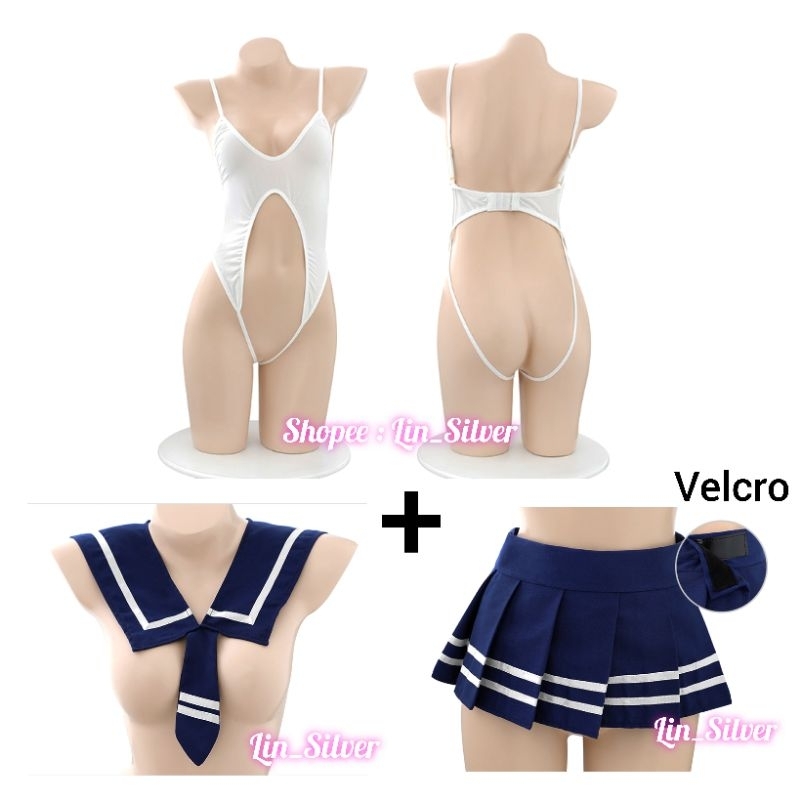Lingerie Cosplay Kostum Seragam dan Rok Pelajar Siswi Murid Sekolah Jepang Wanita Seksi / Lingeri Cosplay Siswi Jepang