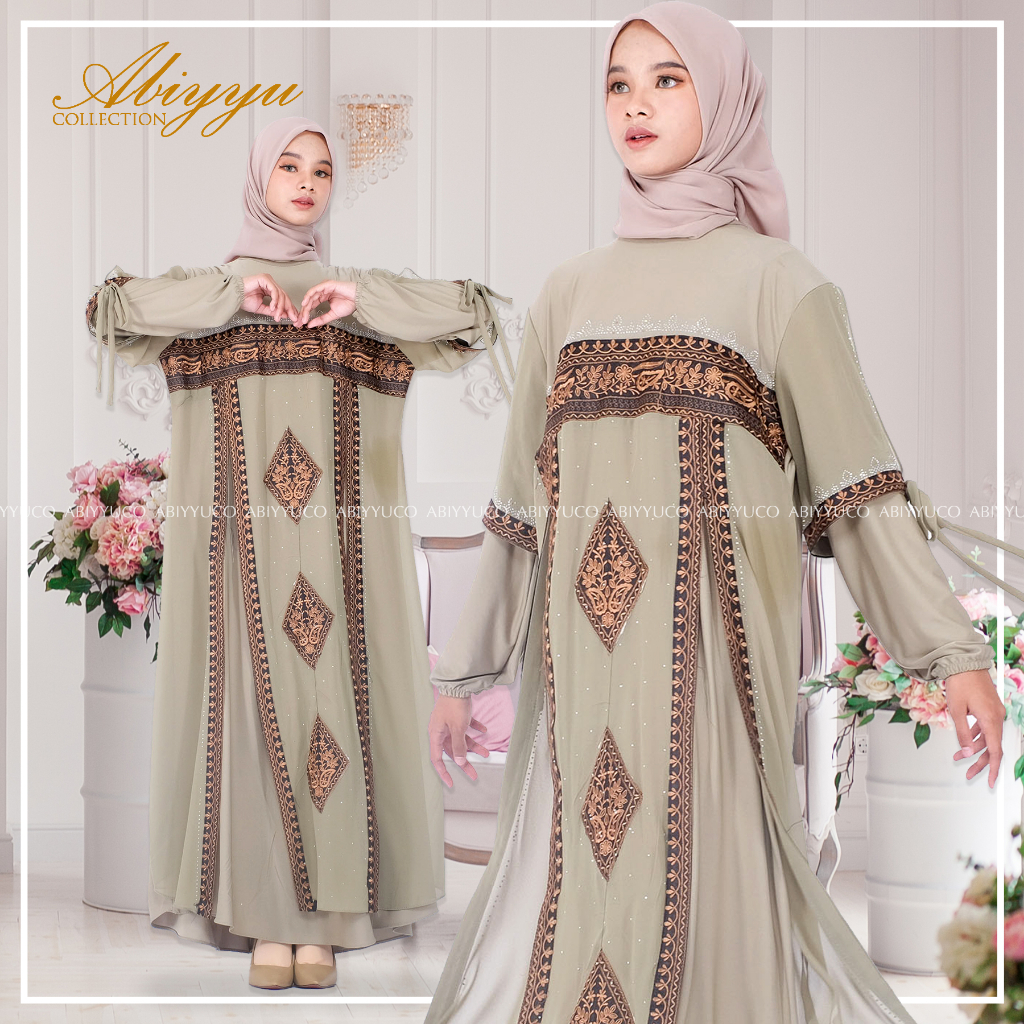 Abiyyuco TA9024 | Gamis Abaya Turkey Terbaru 2023, Turki Mewah, Turkiy Full Payet