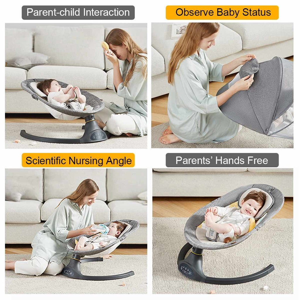 [ With Remote Control ] Ayunan Bayi Otomatis Goyang Sendiri/Ayunan Swing baby/Ayunan Baby Swing/Baby Swing Chair/Baby Swing Chair/Baby Swing Bed/Bouncer Elektrik Bayi/Bouncer Swing Elektrik/Swing Ayunan Bayi