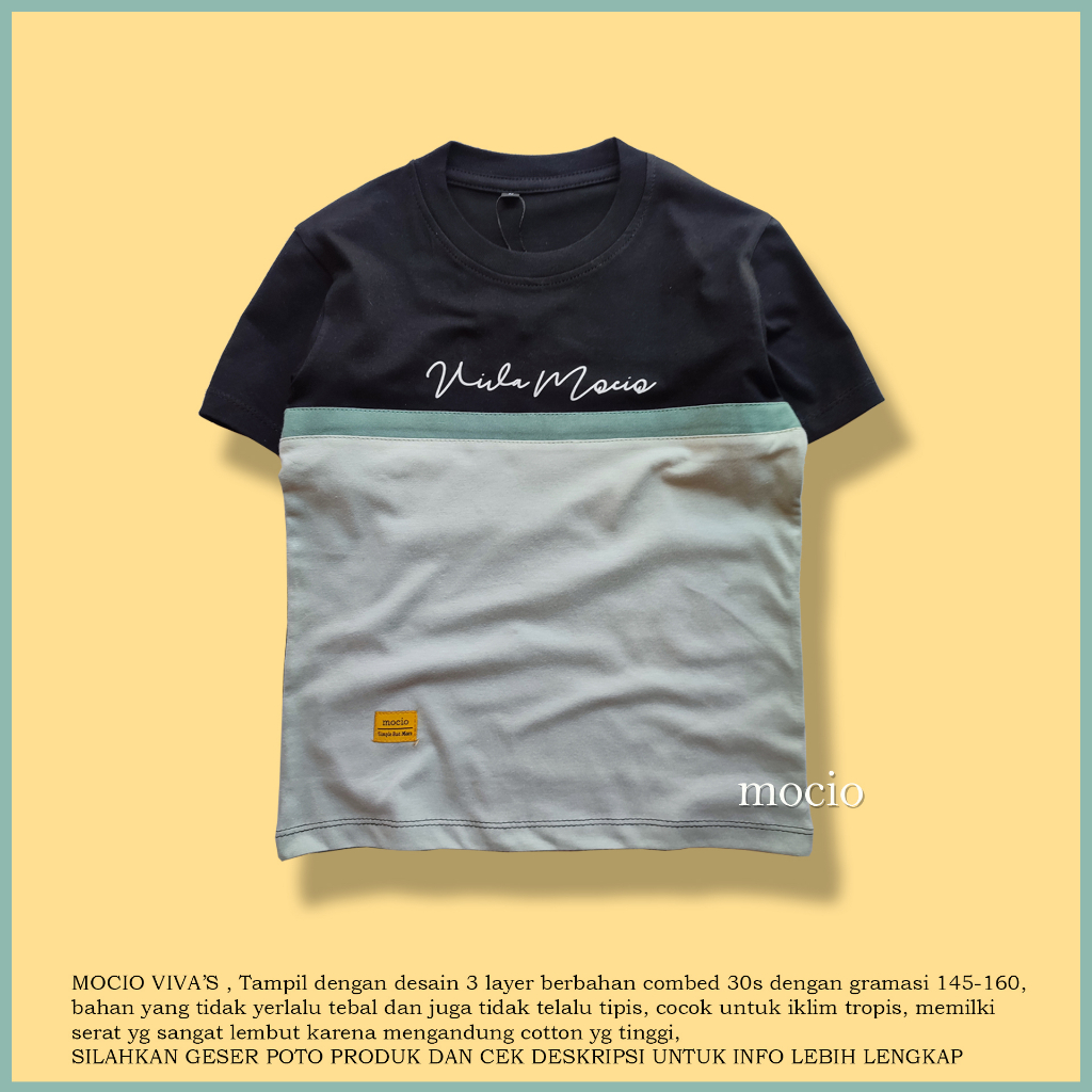 MOCIO VIVA'S 1-12th - sage - hijau sage - kaos distro anak laki - kaos anak laki - laki - baju kaos 