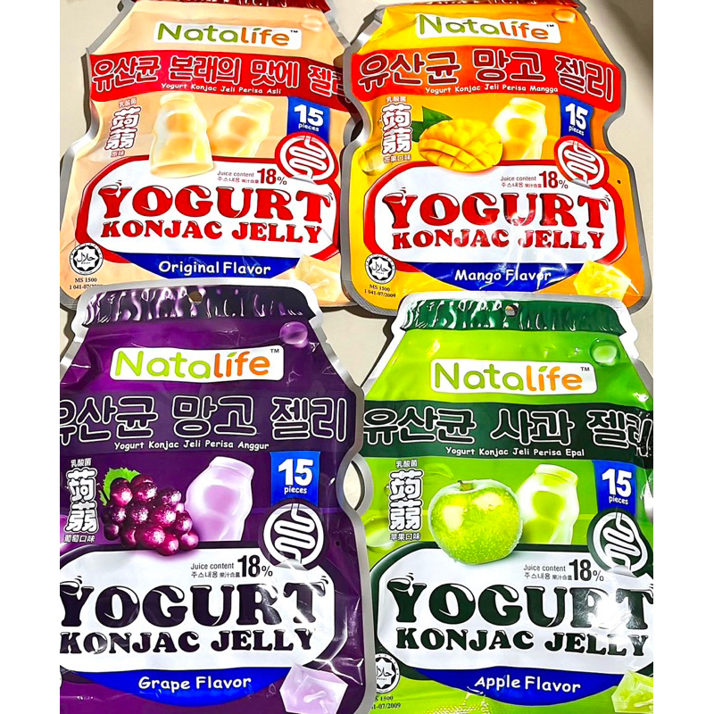 

NATALIFE YOGURT konjac jelly jastip malaysia, original,mangga,apel,anggur