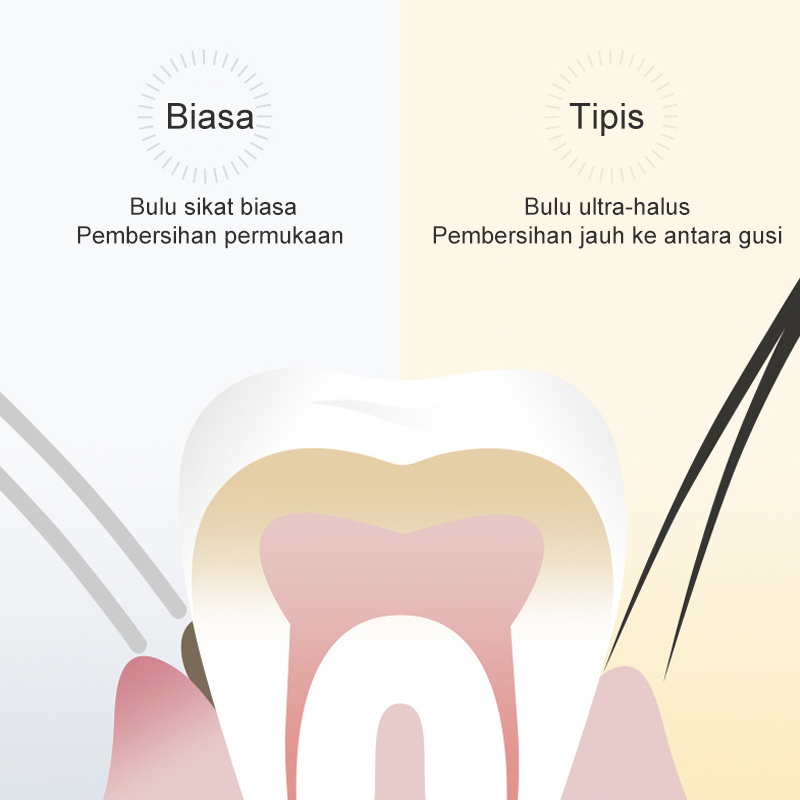 Bambu arang nano rambut halus sikat gigi bulu lembut 4 warna hadiah acak