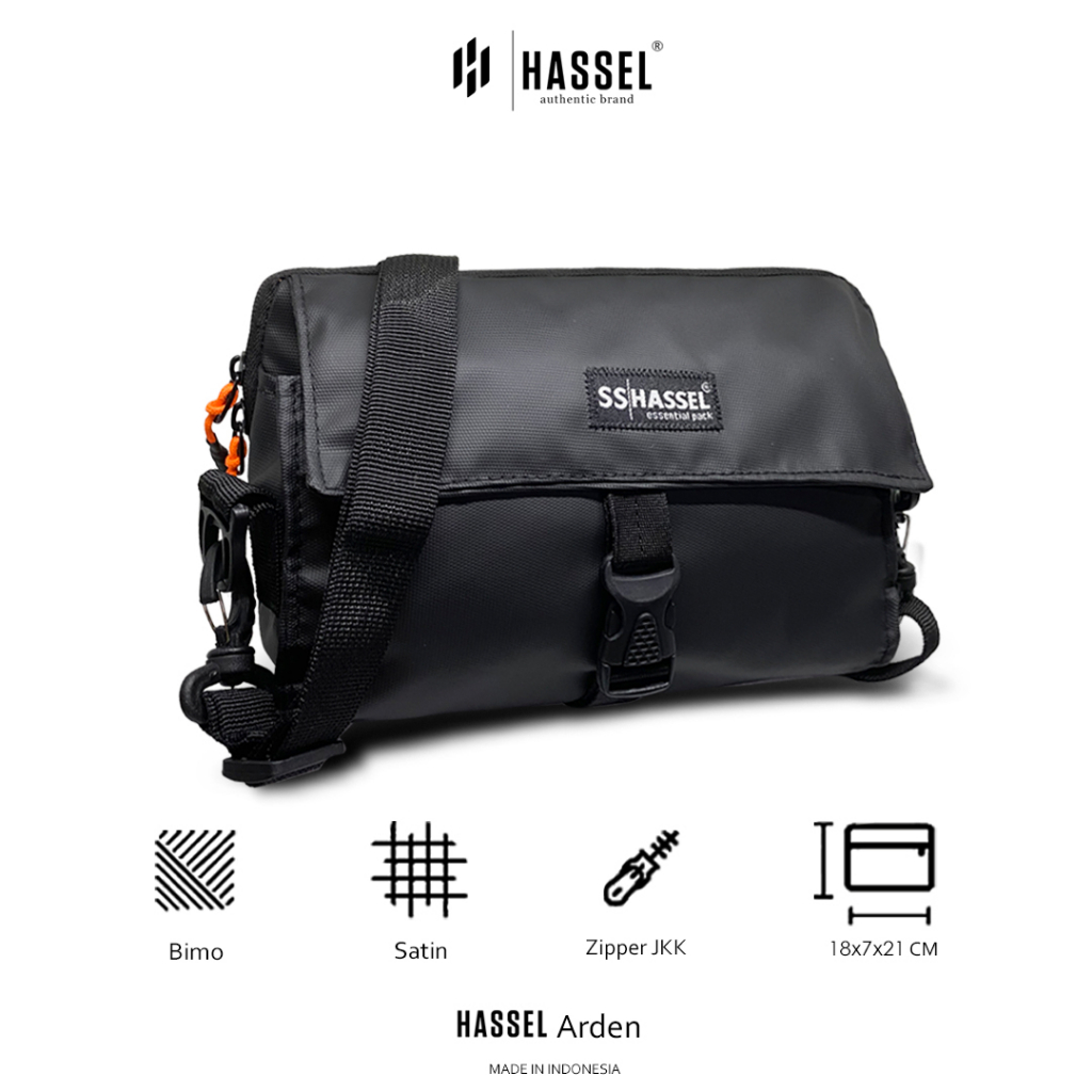 Tas Selempang Pria Hassel Arden / Tas anti air / Tas Water Resistance / Tas Waist Bag Pria / Tas Selempang Wanita / Tas Slempang Pria atau Wanita / Tas Original / Tas Slempang Pria