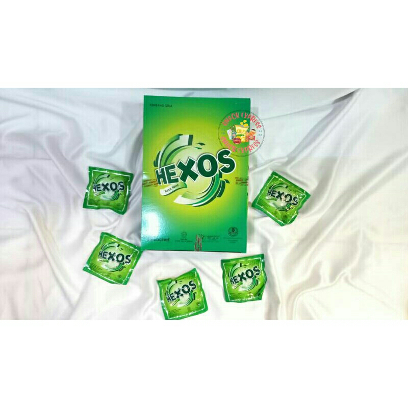 

Permen Hexos Box ( 1 Box isi 50 sachet @2.5gram )