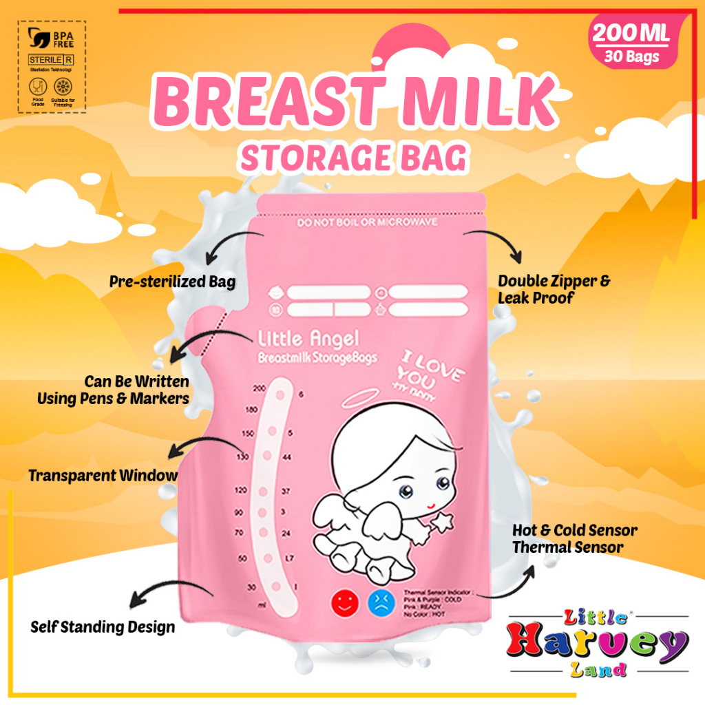 KANTONG ASI SUSU BAYI 120ml BABY BREAST MILK Storage Bag Sensor Thermal ASIP  30pcs