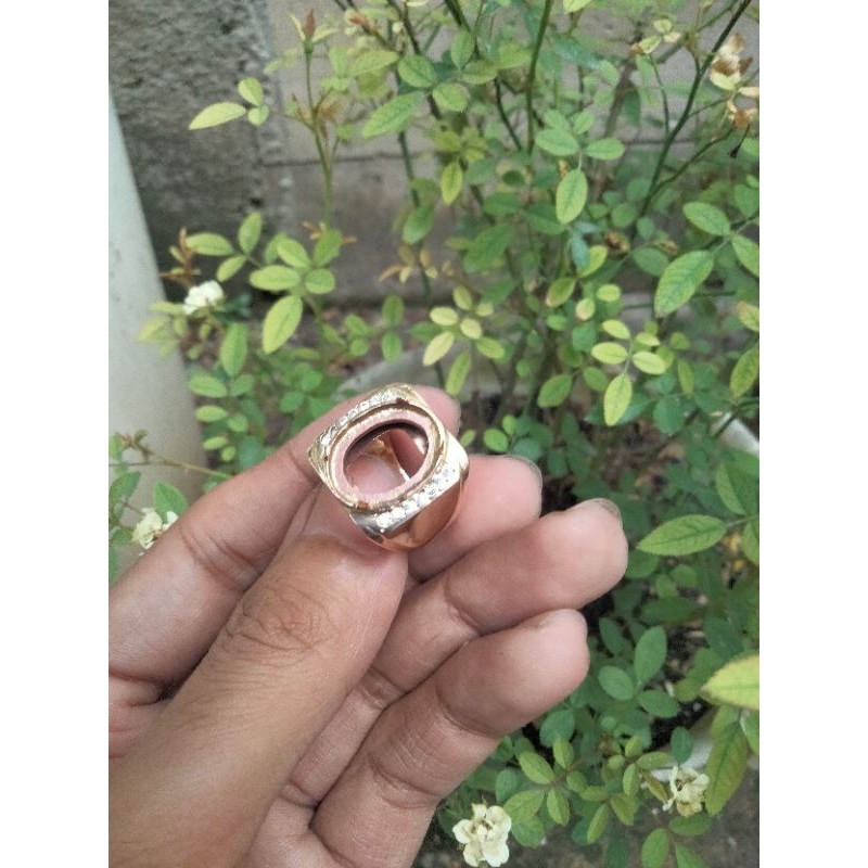 cincin emban kosongan bahan swasa custom variasi batu zircon