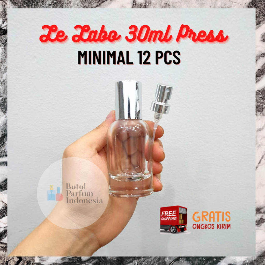BOTOL PARFUM LE LABO 30ML PRESS - BOTOL PARFUM KOSONG LE LABO - BOTOL PARFUM KACA 30ML