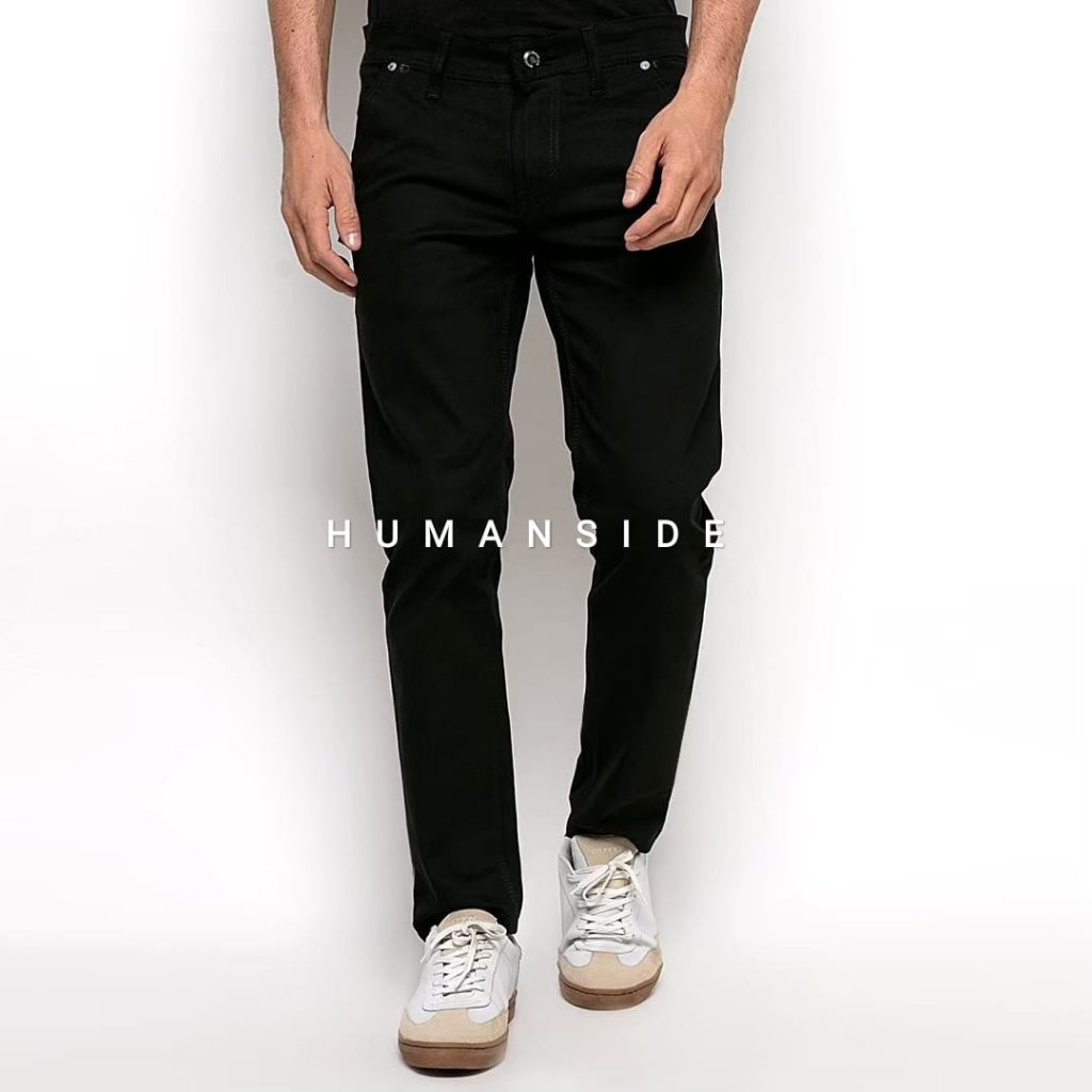 HUMAN SIDE - Celana Panjang Chino Slim Fit Hitam