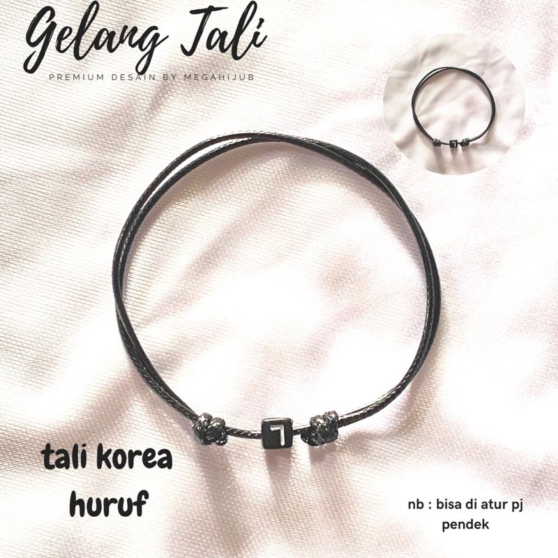 GELANG TALI INISIAL HURUF TALI SATIN MURAH BISA MILIH HURUF