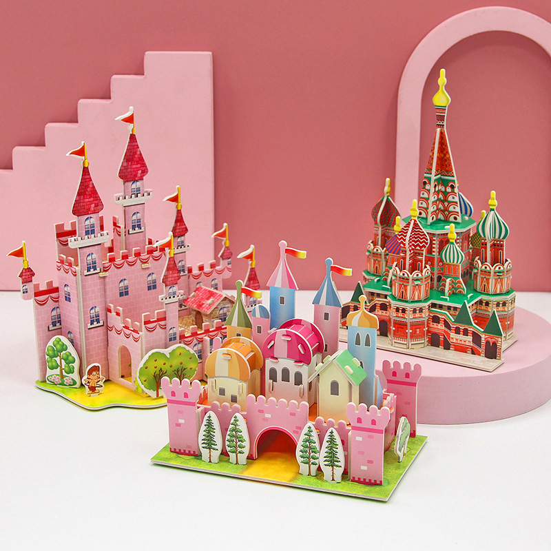 Puzzle 3D DIY bahan foam &amp; paper mainan puzzle edukasi anak - CASTLE